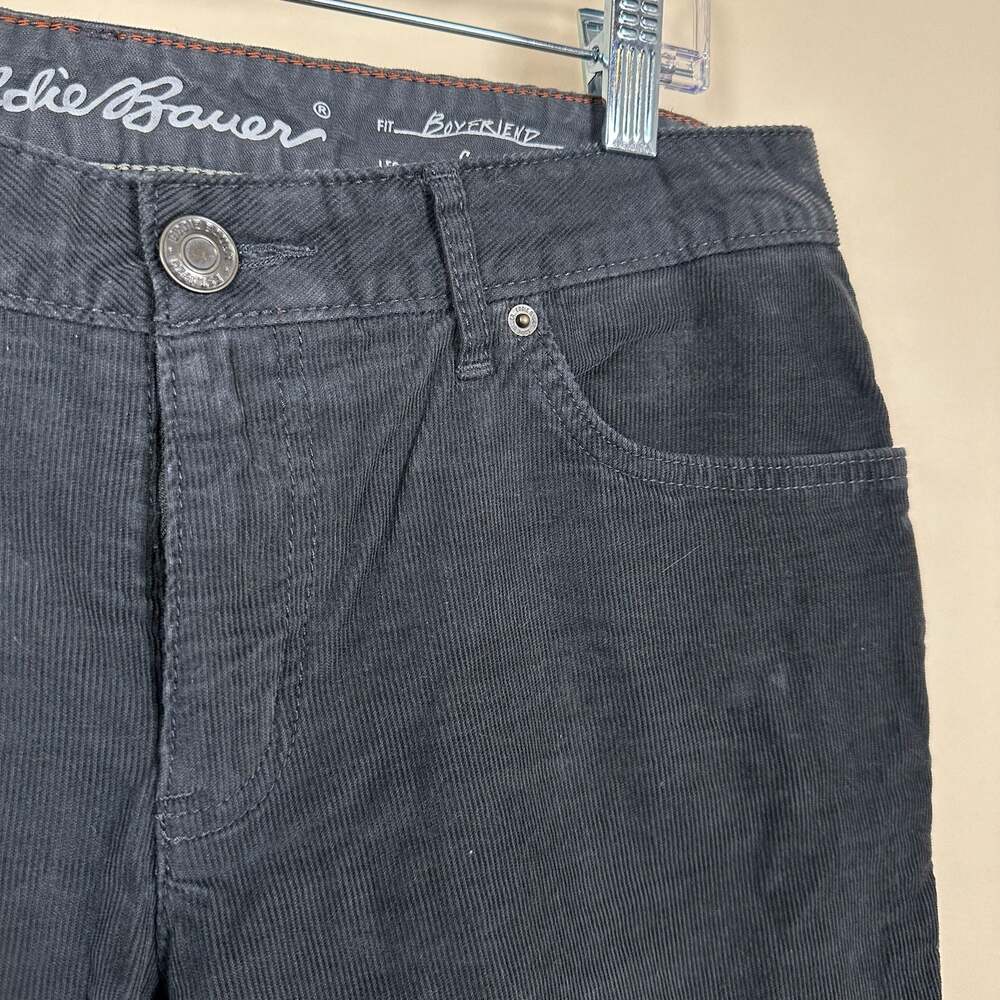 Eddie Bauer Women's Boyfriend Fit Slim Leg Corduroy Pants, Grey - Picture 2 of 9
